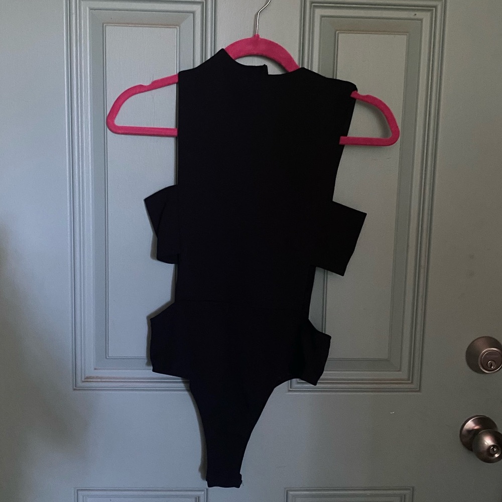 black cutout body suit
